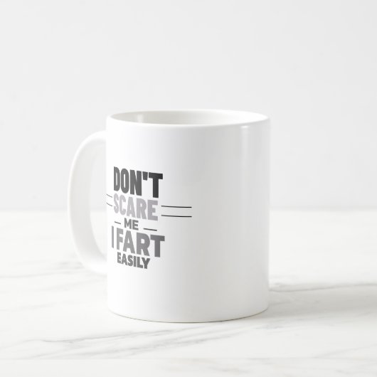 Schrik me niet als ik gemakkelijk een grappige gra koffiemok (Voorkant links)