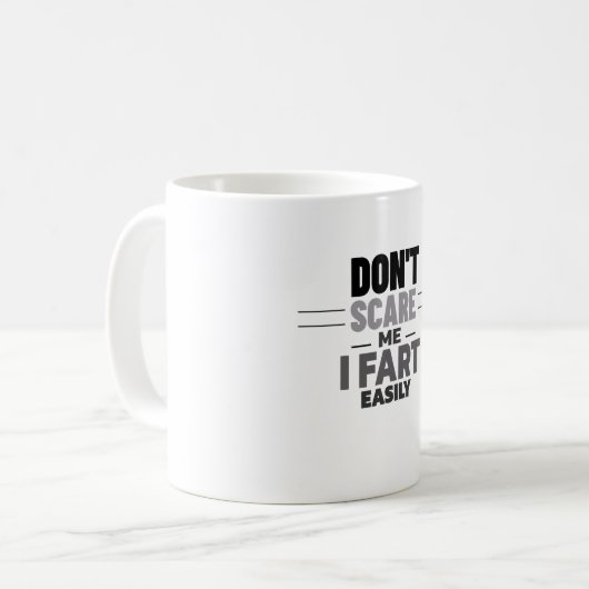 Schrik me niet als ik gemakkelijk een grappige gra koffiemok (Voorkant links)