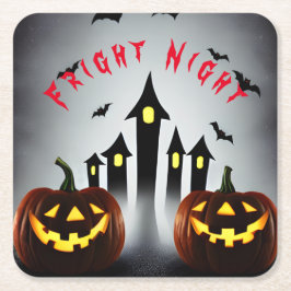 Schrik Nacht Griezelige Halloween Jack 'o Lantern Kartonnen Onderzetters