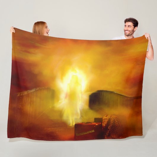 SCHRIKBEELD FLEECE DEKEN (In situ)