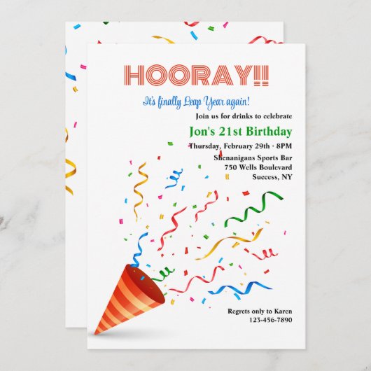 Schrikjaarviering Kaart (Voorkant / Achterkant)