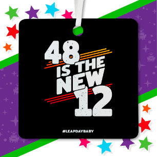 Schrikkeldag 48e Verjaardagsfeest Nieuw Schrikkelj Metalen Ornament