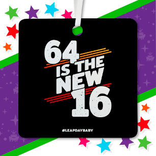 Schrikkeldag 64e Verjaardagsfeestje Nieuw Schrikke Metalen Ornament