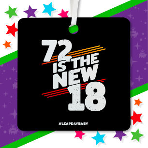 Schrikkeling 72e Verjaardagsfeest Nieuw Schrikkelj Metalen Ornament