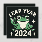 schrikkeljaar 2024 kikker feestdagenkaart (Voorkant / Achterkant)