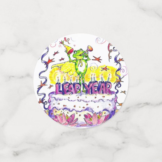 schrikkeljaar-Confetti Confetti (Kleine voorkant)