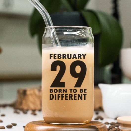 schrikkeljaar februari 29th wees anders verjaardag blikvorm glas