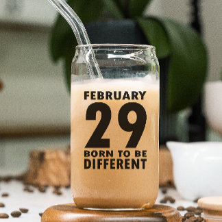 schrikkeljaar februari 29th wees anders verjaardag blikvorm glas
