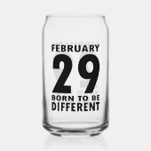 schrikkeljaar februari 29th wees anders verjaardag blikvorm glas (Achterkant)