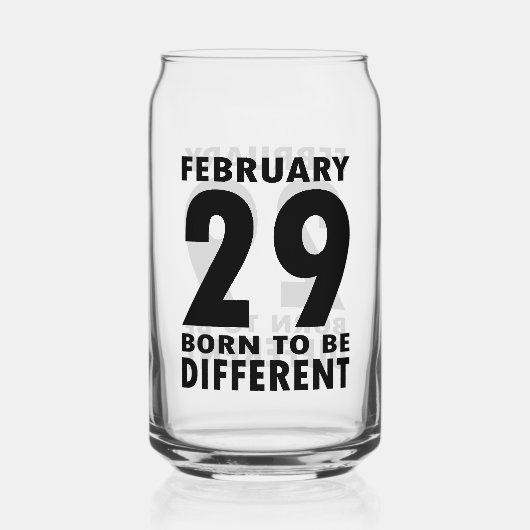 schrikkeljaar februari 29th wees anders verjaardag blikvorm glas (Achterkant)