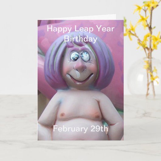 schrikkeljaar Kaart (Gele Bloem)