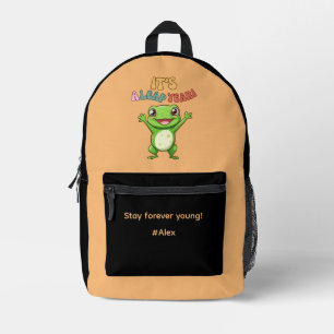 schrikkeljaar Schattige Happy Frog Modern  Typogra Bedrukte Rugzak