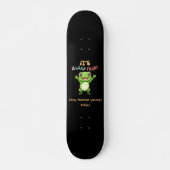 schrikkeljaar Schattige Happy Frog Modern Typogra Persoonlijk Skateboard (Voorkant)