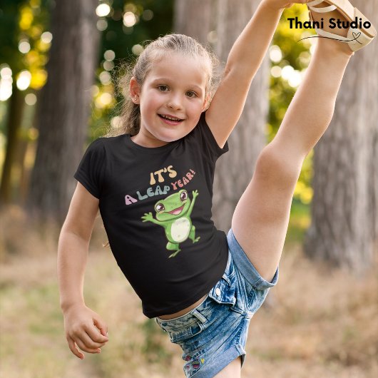 schrikkeljaar Schattige Happy Frog Modern  Typogra T-shirt