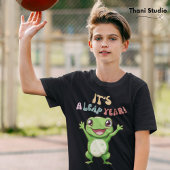 schrikkeljaar Schattige Happy Frog Modern Typogra T-shirt