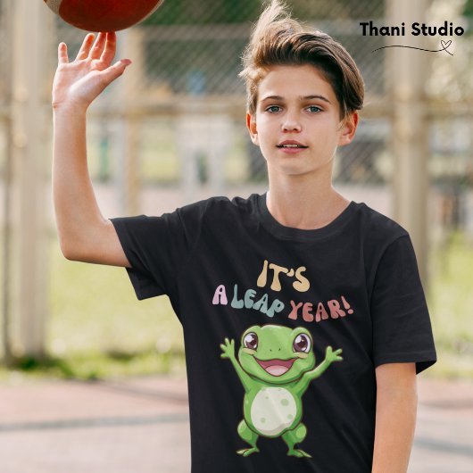 schrikkeljaar Schattige Happy Frog Modern  Typogra T-shirt