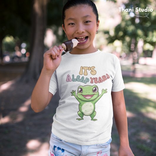 schrikkeljaar Schattige Happy Frog Modern  Typogra T-shirt