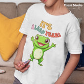 schrikkeljaar Schattige Happy Frog Modern Typogra T-shirt