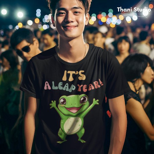 schrikkeljaar Schattige Happy Frog Modern  Typogra T-shirt