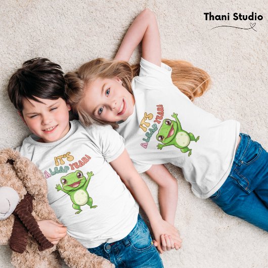 schrikkeljaar Schattige Happy Frog Modern Typogra T-shirt