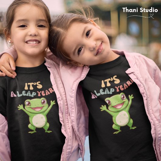 schrikkeljaar Schattige Happy Frog Modern Typogra T-shirt
