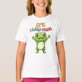schrikkeljaar Schattige Happy Frog Modern Typogra T-shirt (Voorkant)