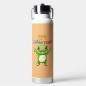 schrikkeljaar Schattige Happy Frog Modern  Typogra Waterfles (Voorkant)