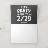 schrikkeljaar schrikkeldag feest feb 29e verjaarda folie wenskaart (Binnenlaag)