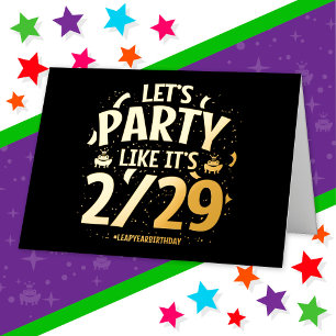 schrikkeljaar schrikkeldag feest feb 29e verjaarda folie wenskaart