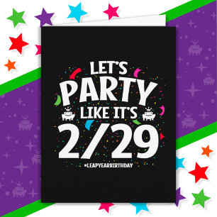schrikkeljaar schrikkeldag feest feb 29e verjaarda kaart