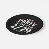 schrikkeljaar schrikkeldag feest feb 29e verjaarda papieren bordje (Gekanteld)