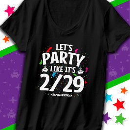 schrikkeljaar schrikkeldag feest feb 29e verjaarda t-shirt