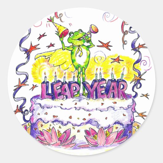 schrikkeljaar Sticker rond (Voorkant)