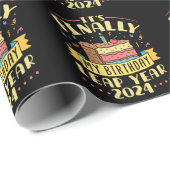 schrikkeljaar verjaardag 2024 eindelijk mijn verja cadeaupapier (Rol Hoek)