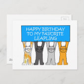 schrikkeljaar verjaardag amerikaanse spelling briefkaart (Voorkant / Achterkant)