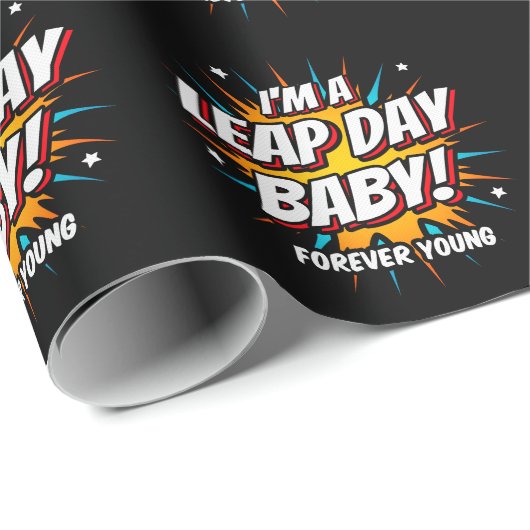 schrikkeljaar verjaardag feb 29e schrikkeldag verj cadeaupapier (Rol Hoek)