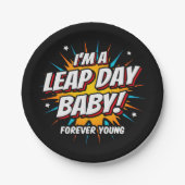 schrikkeljaar verjaardag feb 29e schrikkeldag verj papieren bordje (Voorkant)