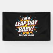 schrikkeljaar verjaardag feb 29e schrikkeldag verj spandoek (Horizontaal)