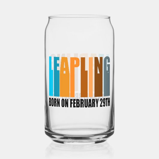 schrikkeljaar verjaardag geboren februari 29 Leapl Blikvorm Glas (Voorkant)