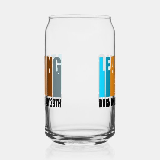 schrikkeljaar verjaardag geboren februari 29 Leapl Blikvorm Glas (Links)
