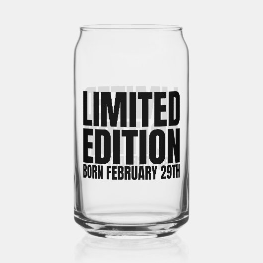 schrikkeljaar verjaardag geboren februari 29 schri blikvorm glas (Voorkant)