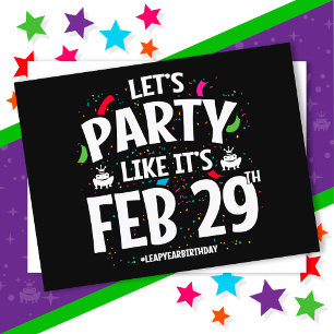 Schrikkeljaar Verjaardagsfeest 29 februari Schrikk Briefkaart