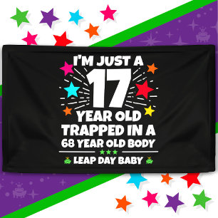Schrikkeljaar Verjaardagsfeest 68e Verjaardag Schr Spandoek