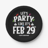 schrikkeljaar verjaardagsfeestje feb 29e sprong da papieren bordje (Voorkant)