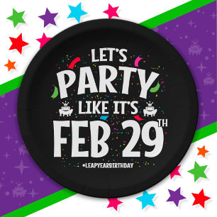 schrikkeljaar verjaardagsfeestje feb 29e sprong da papieren bordje