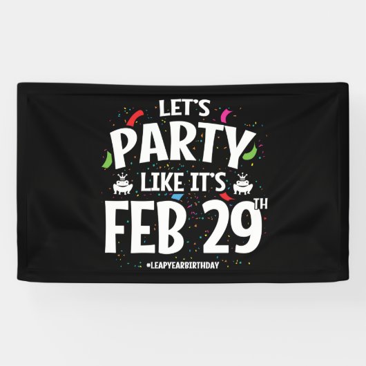 schrikkeljaar verjaardagsfeestje feb 29e sprong da spandoek (Horizontaal)