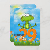 schrikkeljaar verjaardagsfeestje kaart (Voorkant / Achterkant)