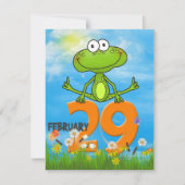 schrikkeljaar verjaardagsfeestje kaart (Voorkant)