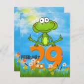 schrikkeljaar verjaardagsfeestje kaart (Voorkant / Achterkant)