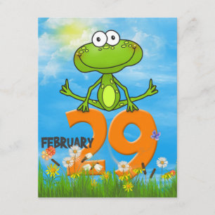 schrikkeljaar verjaardagsfeestje kaart